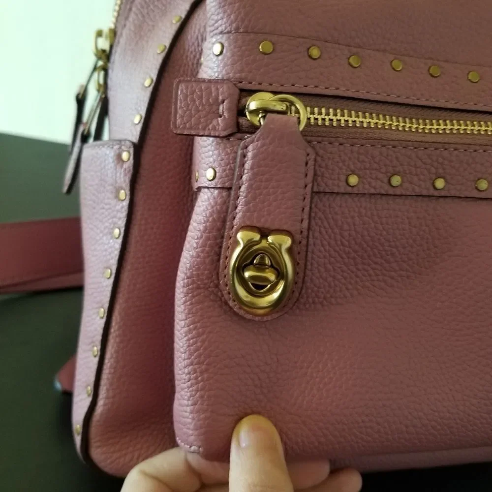 Coach Pink Leather Backpack
